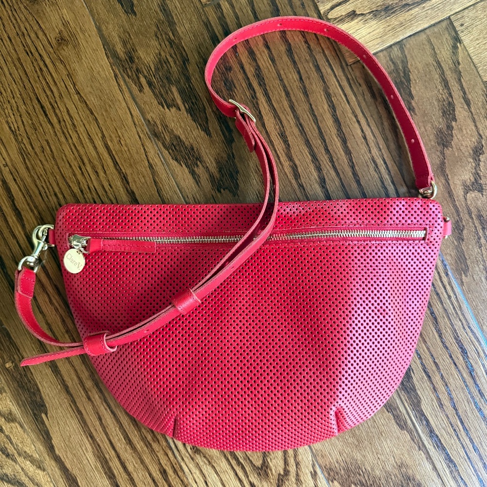 Clare V Grande Fanny in Tomato Perf